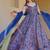 Blue silk digitally printed party-wear readymade gown with dupatta