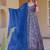 Blue silk digitally printed party-wear readymade gown with dupatta