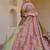 Mauve silk digitally printed party-wear readymade gown with dupatta