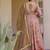 Mauve silk digitally printed party-wear readymade gown with dupatta