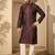 Men’s purple jacquard embroidered mandarin collar kurta – traditional ethnic wear