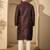 Men’s purple jacquard embroidered mandarin collar kurta – traditional ethnic wear