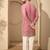 Men’s pink georgette embroidered v-neck kurta – traditional ethnic wear