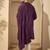 Violet silk blend embroidered kurta set for men with mandarin collar and dupatta