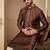 Brown embroidered kurta set for men with trousers – elegant ethnic wear