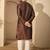 Brown embroidered kurta set for men with trousers – elegant ethnic wear