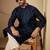Blue embroidered kurta set for men with trousers – elegant ethnic wear