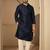 Blue embroidered kurta set for men with trousers – elegant ethnic wear