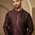 Purple embroidered kurta set for men with trousers – elegant ethnic wear
