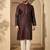Purple embroidered kurta set for men with trousers – elegant ethnic wear