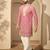 Pink embroidered kurta set for men with trousers – elegant ethnic wear