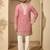 Pink embroidered kurta set for men with trousers – elegant ethnic wear