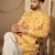 Yellow printed kurta set for men with trousers – elegant ethnic wear