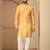Yellow printed kurta set for men with trousers – elegant ethnic wear
