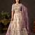 Glamorous Cream Sequins Work Silk Wedding Wear Lehenga Choli