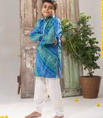 Blue Azure Kota Doria Kurta Pajama Set