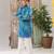 Blue Azure Kota Doria Kurta Pajama Set