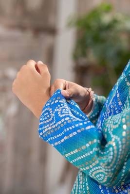 Blue Azure Kota Doria Kurta Pajama Set 4