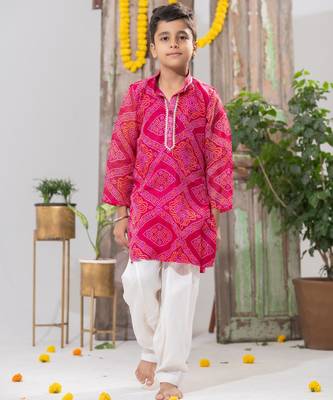 Pink Kota Doria Kurta Pajama Set 5