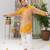 Yellow Kota Doria Kurta Pajama Set