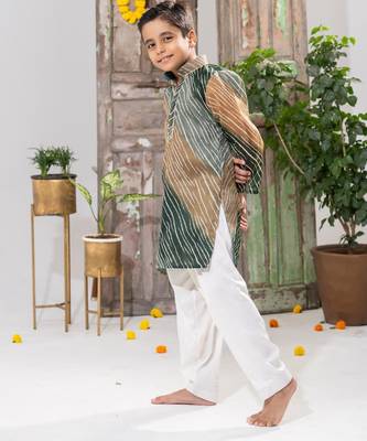 Multicolor Kota Doria Kurta Pajama Set 5