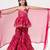 Pink Color  Bandhani Peplum Sharara Set