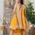 Mustard Yellow Striped Peplum Palazzo Set