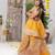Mustard Yellow Striped Peplum Palazzo Set