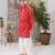 Red Kota Doria Kurta Pajama Set