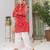 Red Kota Doria Kurta Pajama Set