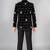 Boys black velvet floral embroidered sequined sherwani & trouser set with waistcoat
