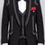 Boys black lycra solid 5 piece suit set with contrast piping design