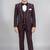Boys purple lycra solid 5 piece suit set with contrast piping design
