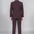 Boys purple lycra solid 5 piece suit set with contrast piping design