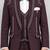 Boys purple lycra solid 5 piece suit set with contrast piping design