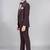 Boys purple lycra solid 5 piece suit set with contrast piping design