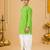 Boy's green cotton bandhni thigh length kurta and dhoti set