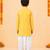 Boy's yellow cotton striped thigh length kurta and dhoti set