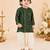 Boy's green rayon bandhni thigh length kurta and dhoti set