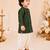 Boy's green rayon bandhni thigh length kurta and dhoti set