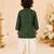 Boy's green rayon bandhni thigh length kurta and dhoti set