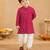 Boy's pink rayon bandhni thigh length kurta and dhoti set