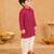Boy's pink rayon bandhni thigh length kurta and dhoti set