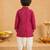 Boy's pink rayon bandhni thigh length kurta and dhoti set