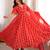 Red bandhani anarkali kurta with dupatta