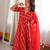 Red bandhani anarkali kurta with dupatta