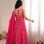 Pink bandhani anarkali kurta with dupatta