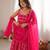 Pink bandhani anarkali kurta with dupatta