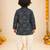 Boy's navy blue rayon bandhni thigh length kurta and dhoti set