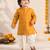 Boy's mustard rayon bandhni thigh length kurta and dhoti set